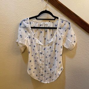 Abercrombie and Fitch kids white flowy shirt